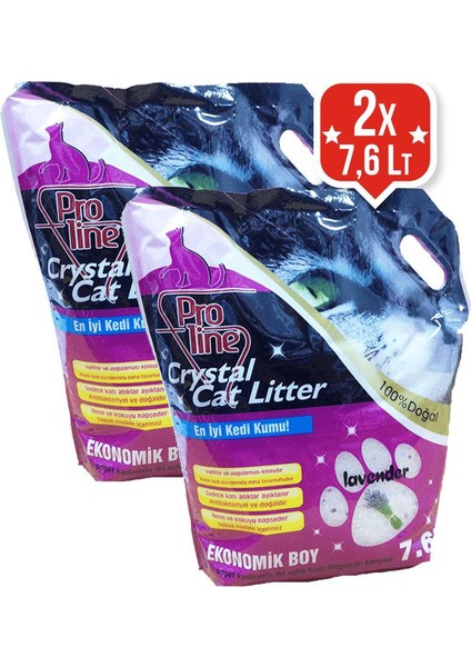 Lavanta Kokulu Kristal Kedi Kumu 7.6 Lt X 2 Adet
