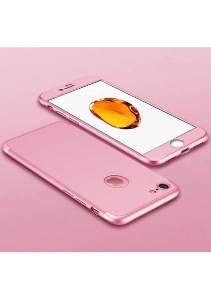 Case 4U Apple iPhone 6  / 6S 360 Derece Korumalı Tam Kapatan Koruyucu Kılıf Rose Gold