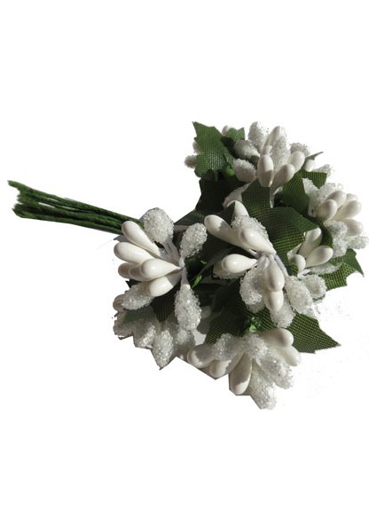 Elitetime Çiçek Cipso Görünümünde Beyaz