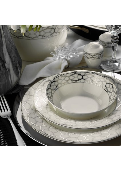 Bone Kalipso 62 Parça 9624 Desenli Yemek Takımı