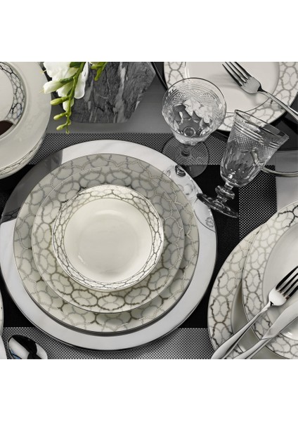 Bone Kalipso 62 Parça 9624 Desenli Yemek Takımı