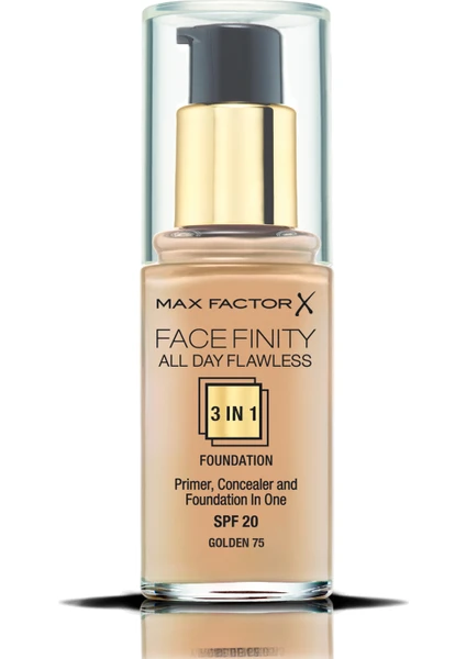 Max Factor FaceFinity 3'ü 1 Arada Kalıcı Fondöten 75 Golden