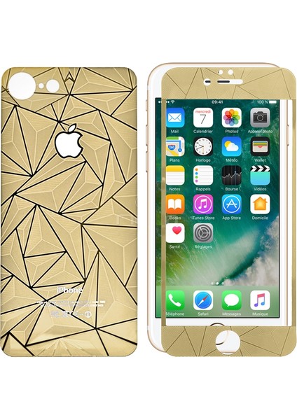 Sonmodashop Apple iPhone 7 Ön Arka 3D Gold Ekran Koruyucu