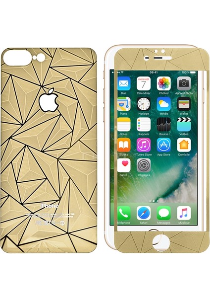 Sonmodashop Apple iPhone 7 Plus Ön Arka 3D Gold Ekran Koruyucu