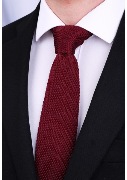 Örgü Bordo Kravat 8011