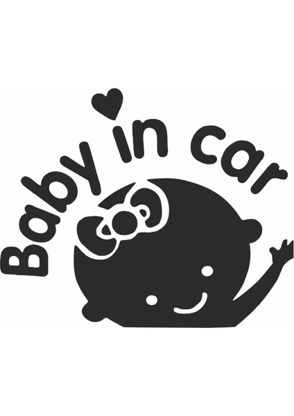 Stickermarket Baby in car Beyaz Sticker