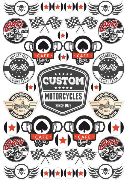 Custom Motosiklet Sticker Seti