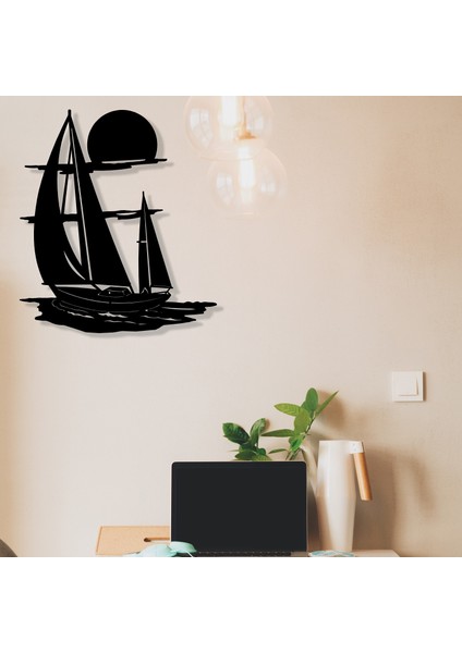 Yelkenli Huzur Metal Duvar Dekoru