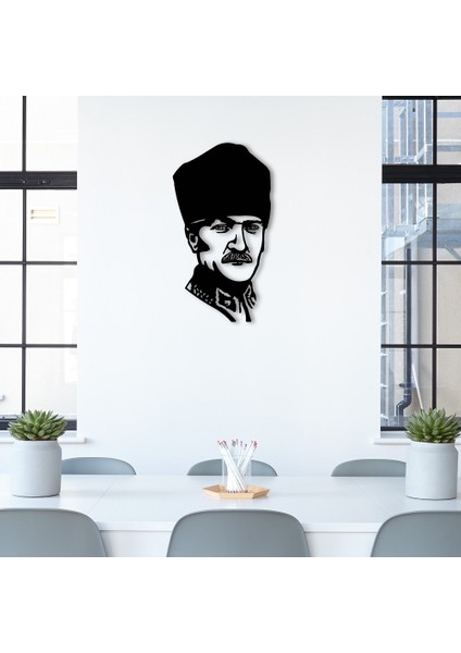Atatürk Kalpaklı Metal Duvar Dekoru