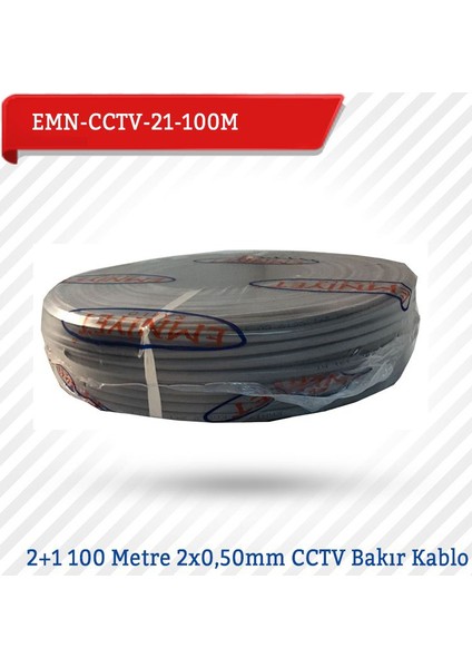 Emnıyet 2+1 100 Metre 2X0,50Mm Cctv Bakır Kablo Emn-Cctv-21-100M