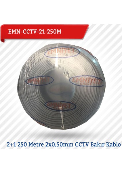 Emnıyet 2+1 250 Metre 2X0,50Mm Cctv Bakır Kablo Emn-Cctv-21-250M