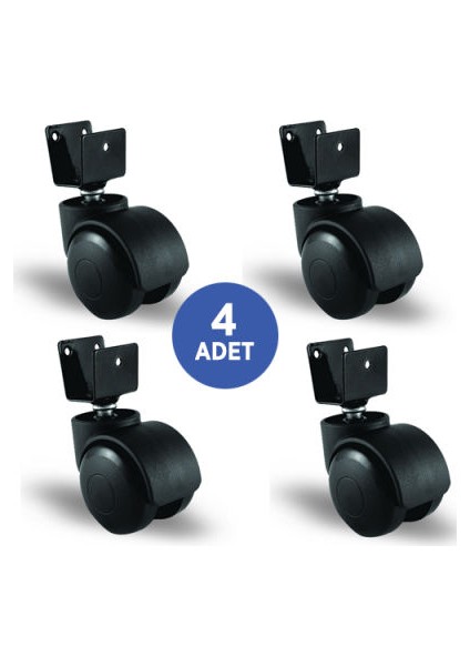 4 Adet Ec08Gmkm50, U Tablalı Mobilya Tekerleği, Sehpa Tekeri, Çap:50, 4Lü Set, Geniş Tip fiyatları