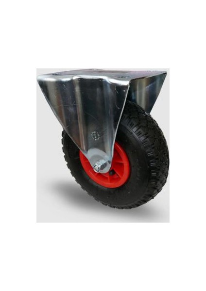 Eg02Mmrh260 Sabit Maşalı Plastik Jantlı Havalı Tekerlek Çap:260, Sanayi Tekerleği, Sabit Tabla Bağlantılı, Masura Rulmanlı Şişme Tekerlek