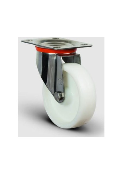 Paslanmaz Inox, Oynak Tabla Bağlantılı, Bilya Rulmanlı, Poliamid, Orta Sanayi Tekerleği Çap:125 - Ssez01 Hbz 125