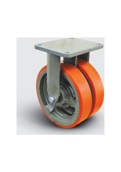 Sabit Tabla Bağlantılı, Bilya Rulmanlı, Poliüretan Ekstra Ağır Sanayi Tekerleği Çap:350 - Ew02 Vbp 350