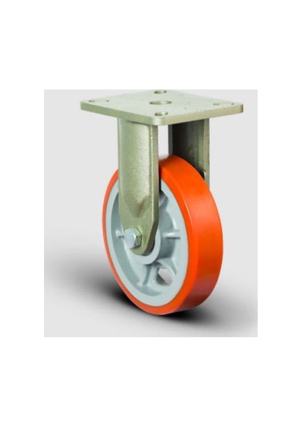 Sabit Tabla Bağlantılı, Bilya Rulmanlı, Poliüretan Ekstra Ağır Sanayi Tekerleği Çap:200 - Ev02 Vbp 200X60