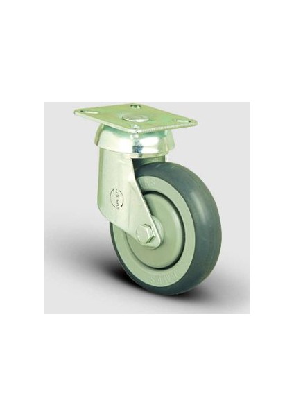 Oynak Tabla Bağlantılı, Bilya Rulmanlı, Kauçuk Market Arabası Tekerleği Çap:125 - Es01 Mbr 125