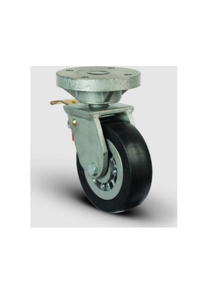 Oynak Frenli Tabla Bağlantılı, Bilya Rulmanlı, Kauçuk, Ağır Sanayi Tekerleği Çap:220 - Eh01 Vbr 220F