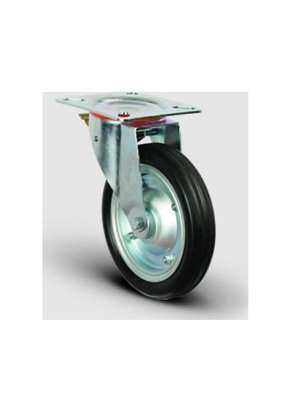 Oynak Frenli Tabla Bağlantılı, Burçlu, Kauçuk Orta Sanayi Tekerleği Çap:250 - Eg01 Spr 250F