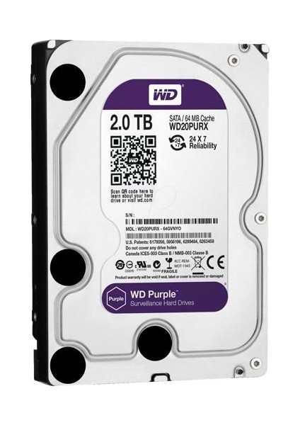 Wd 2 Tb I.Power 64Mb Sata3 Purple 7/24  Güvenlik Hdd Hard Disk