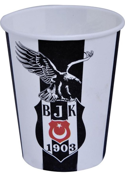 Balon Evi Orijinal Lisanslı Beşiktaş 8'li Kağıt Bardak