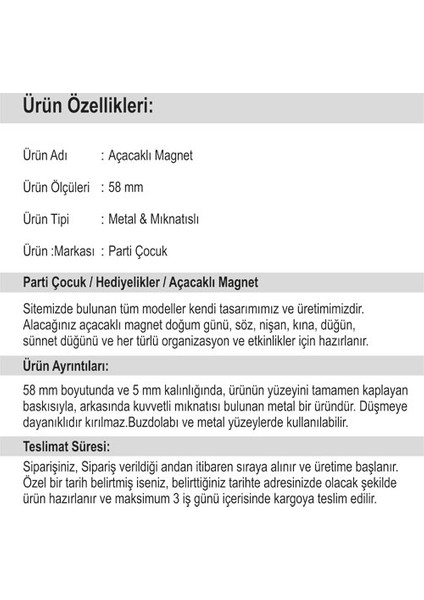 Açacaklı Buzdolabı Magneti İzmir Modelleri 10 adet