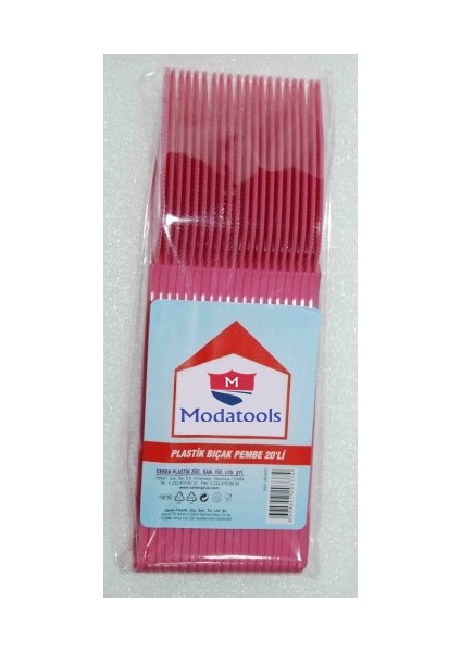 Plastik Bıçak 20 Li Pembe 11763