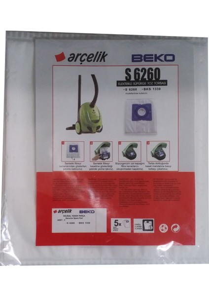 BKS 1330 Elektrikli Süpürge Uyumlu Sentetik Toz Torbası