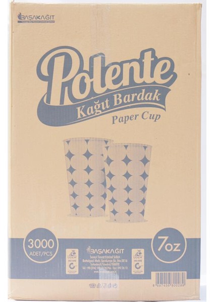 Kullan At Karton Bardak 7 Oz Koli 3000 Adet - 50'li x 60 Paket