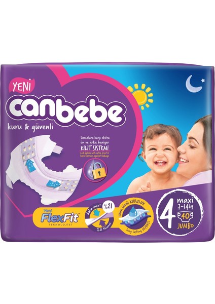 Bebek Bezi Jumbo 4 Beden 40 Adet