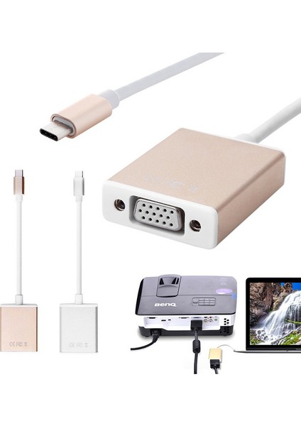 Macstorey Usb C 3.1 Vga Thunderbolt 3 Apple Macbook Pro A1708 A1706 A1707 A1534 Dönüştürücü Kablo Aparat