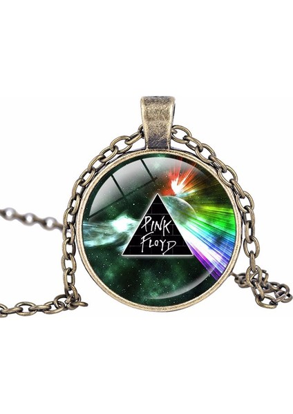 Pf1 Pink Floyd Kolye - Siyah Zincir Ve Çerçeveli