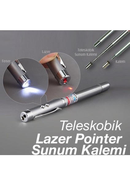 Peak Bays Uzayabilen Lazer Pointer Sunum Kalemi