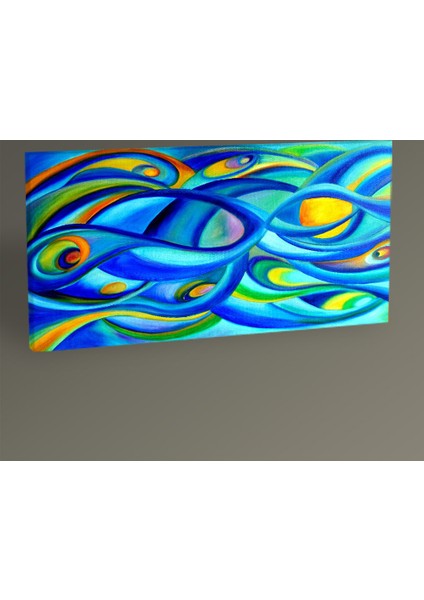 - Renkli Soyut Yağlı Boya Tablo 80x40