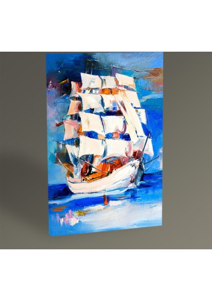 - Beyaz Gemi Yağlı Boya Tablo 75X50