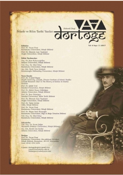 Dörtöğe Felsefe Ve Bilim Tarihi Yazıları Hakemli Dergi Yıl:6 Sayı:11