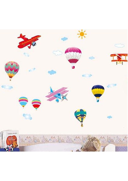 Cosy Home Gift Sıcak Uçan Balonlar Renkli Büyük Boy Bebek Ve Çocuk Odası Ev Duvar Sticker