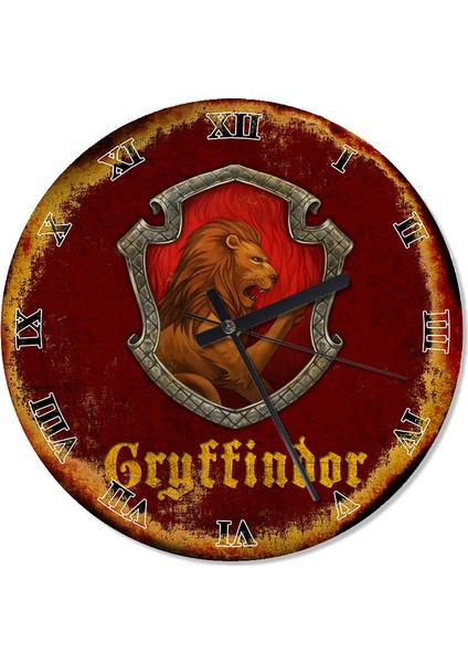 Gryffindor Harry Potter Şekilli Duvar Saati 30 X 30 Cm