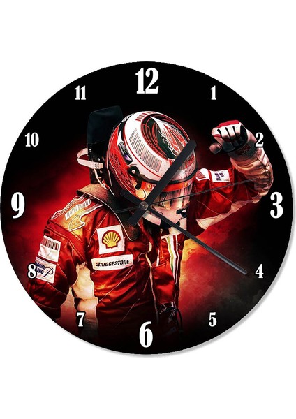 Formula 1 Sürücüsü Duvar Saati 30 X 30 Cm
