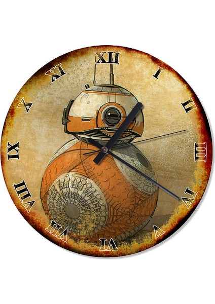 Eski Zeminde Art BB 8 with treads Tasarım Duvar Saati 30 X 30 Cm
