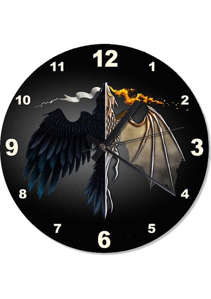 game of thrones ejderha Tasarım Duvar Saati 30 X 30 Cm