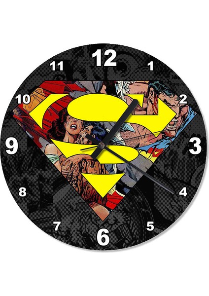 Supermen Kavgası Baskılı Duvar Saati 30 X 30 Cm