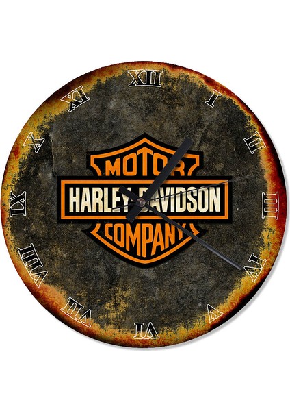 MOTOR HARLEY DAVİDSON COMPANY Akarlı Duvar Saati 30 X 30 Cm