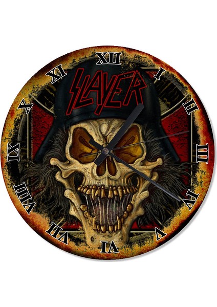Heavy Metal Fügürü Şekilli Duvar Saati 30 X 30 Cm