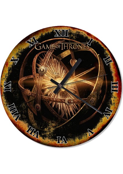 Tablomega Game Of Thrones Desenli Duvar Saati 30 X 30 Cm