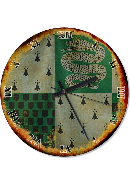Slytherin Harry Potter Sessiz Duvar Saati 30 X 30 Cm
