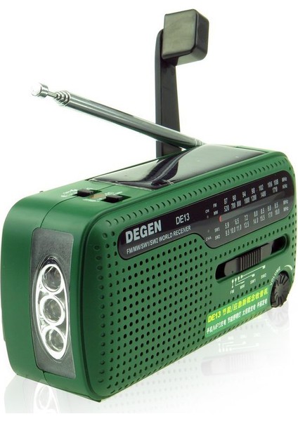 DEGEN DE-13 Solar Radyo Krank Dinamo FM MW SW1 SW2