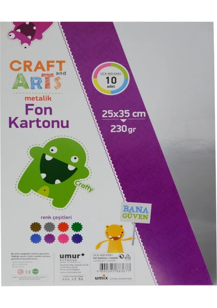 Craft&Arts Fon Kart.Metalik25X35 10Lu Uca-400-Kar1