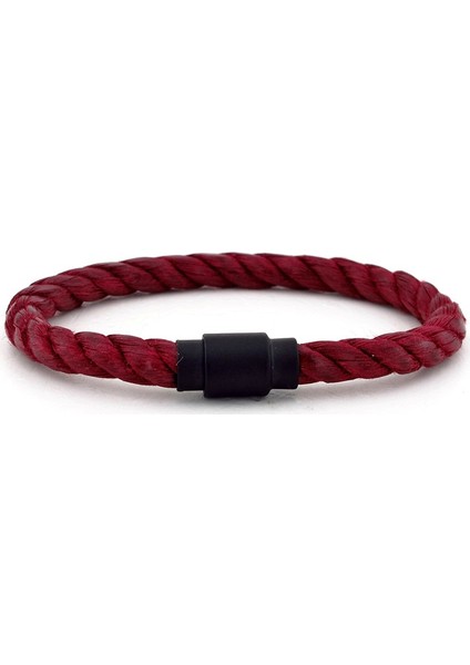 Bordo Halat Siyah Metal Manyetik Klips Erkek Bileklik Bt385 fiyatları