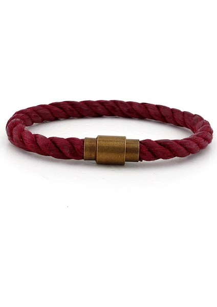 Bordo Halat Bronz Metal Manyetik Klipsli Erkek Bileklik Bt387 fiyatları